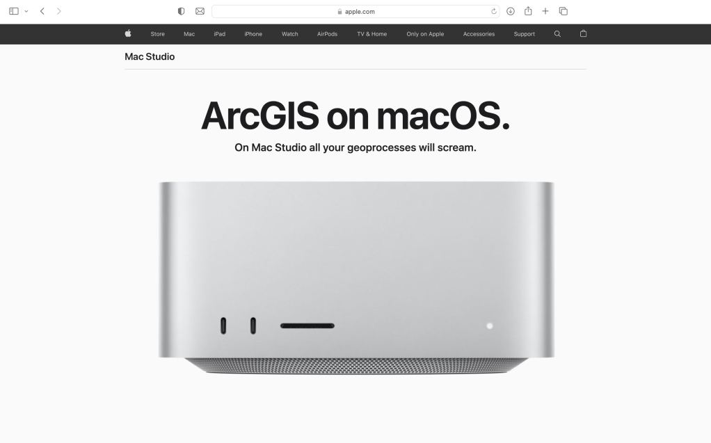 Apple ArcGIS on macOS ad