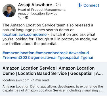 AWS announcement for natural language search demo